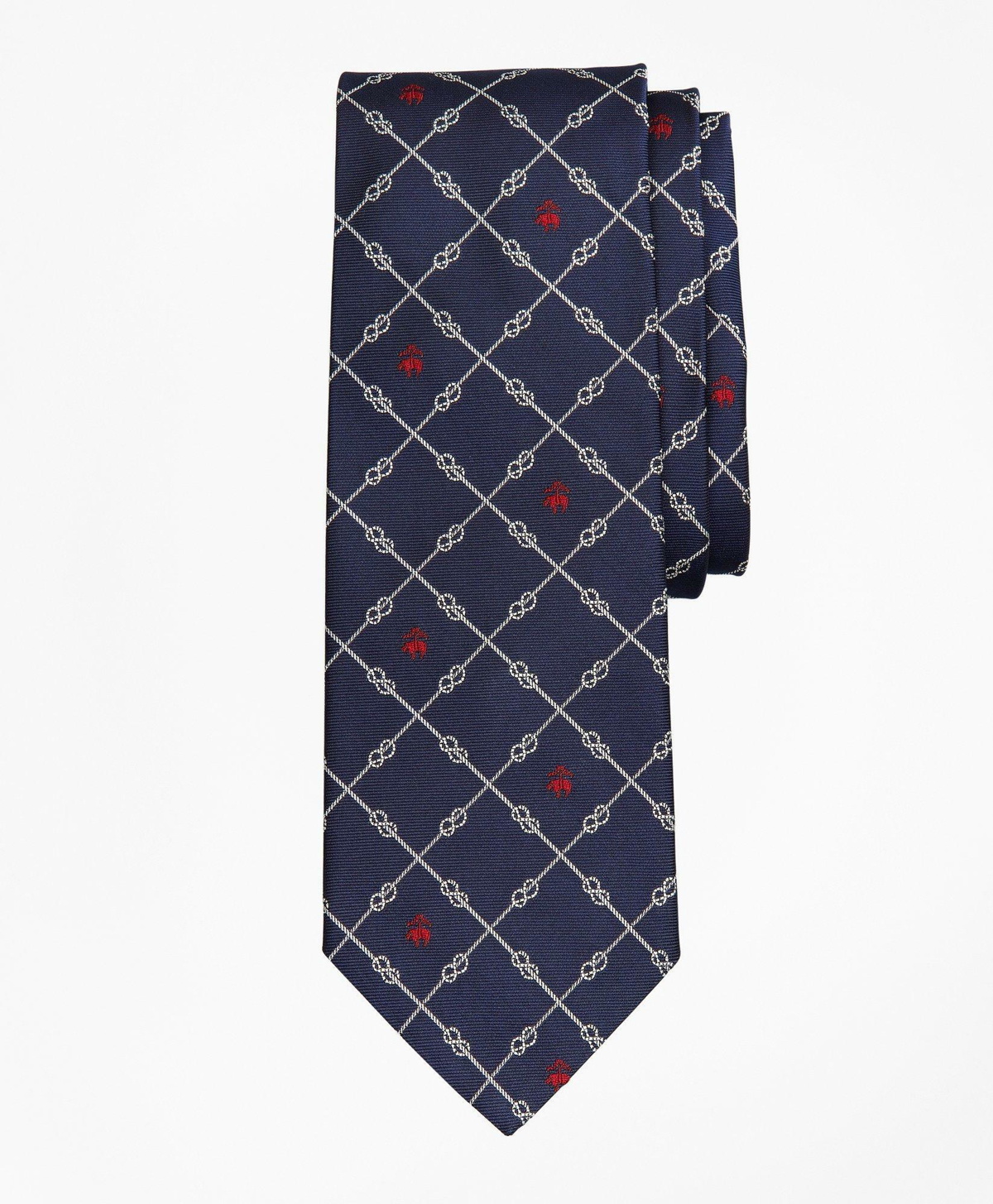 Brooks Brothers Men's Nautical Knots and Fleece Tie | Navy