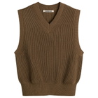 Auralee Women's Rib Knit Vest in Light Brown