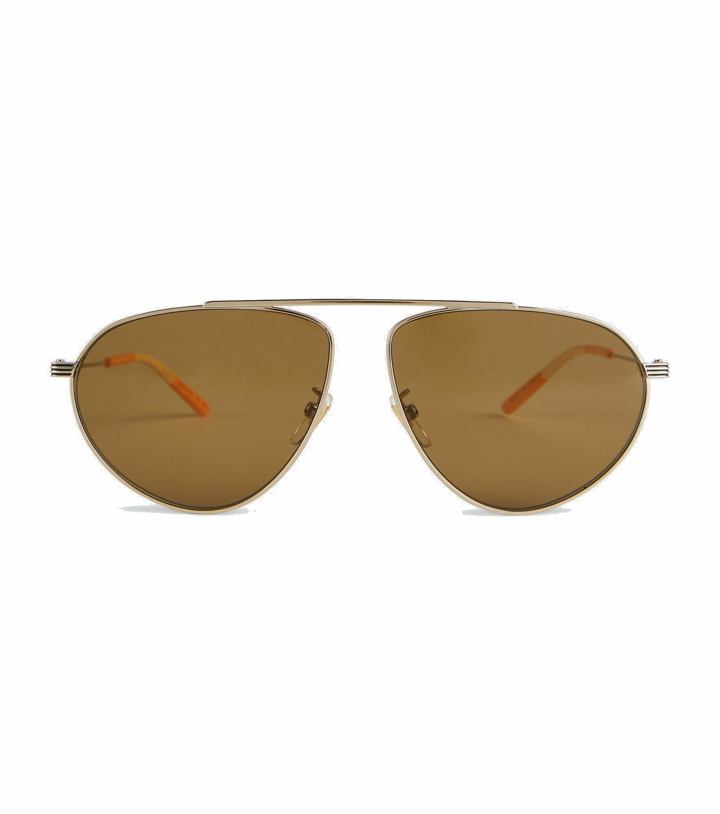 Photo: Gucci - Metal frame aviator sunglasses