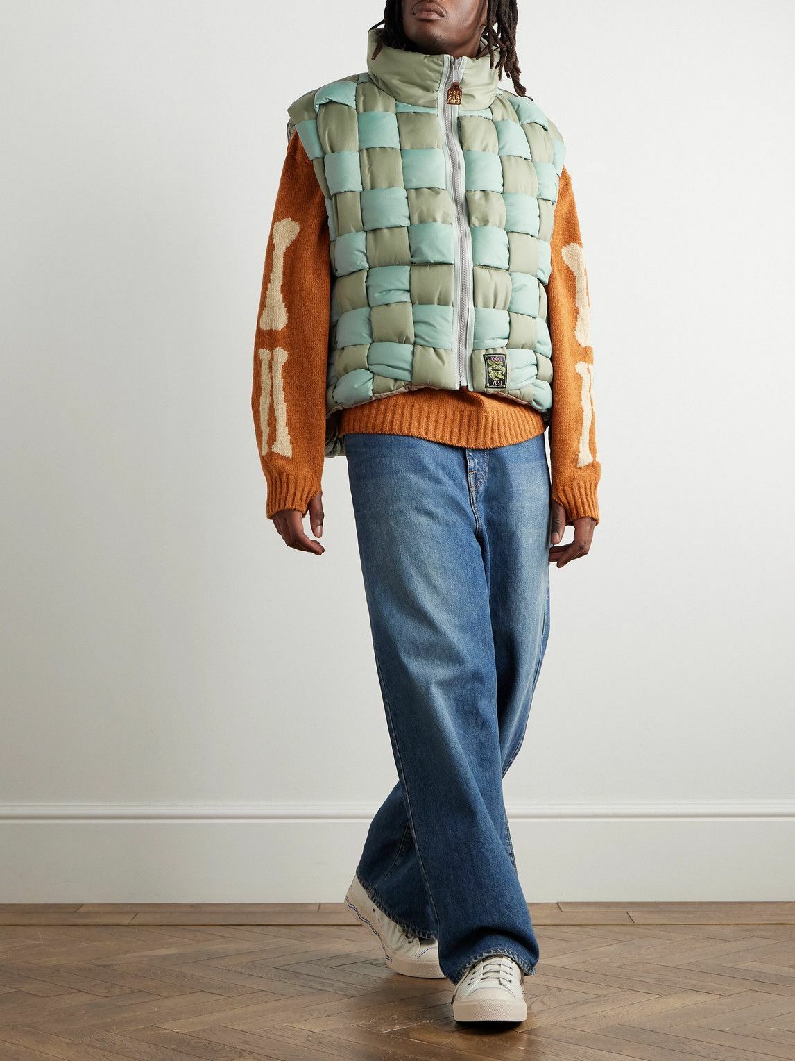 KAPITAL - Reversible Quilted Padded Shell Gilet - Green