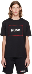Hugo Black Embroidered T-Shirt