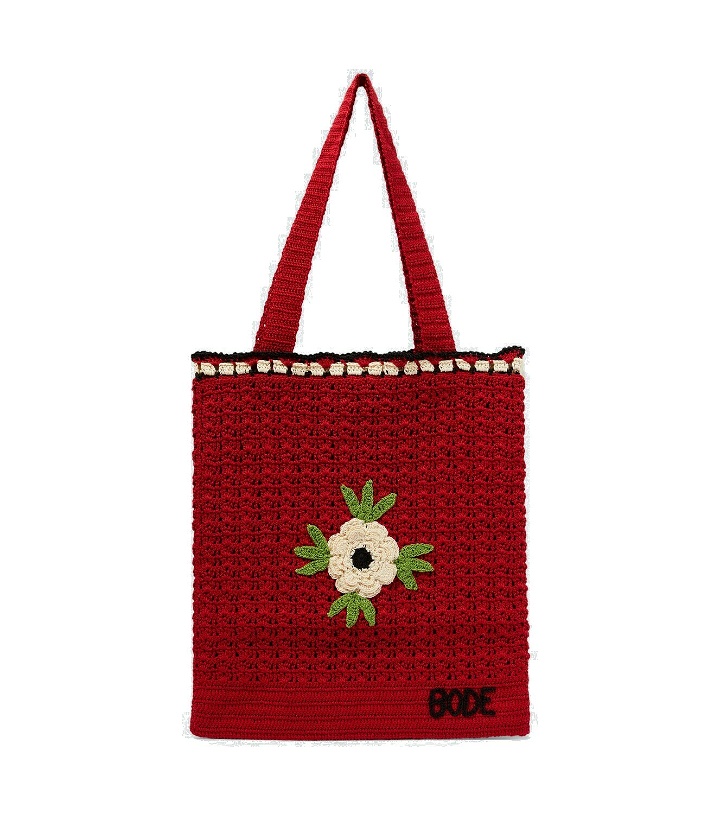 Photo: Bode Winchester Rose appliqué crochet tote bag
