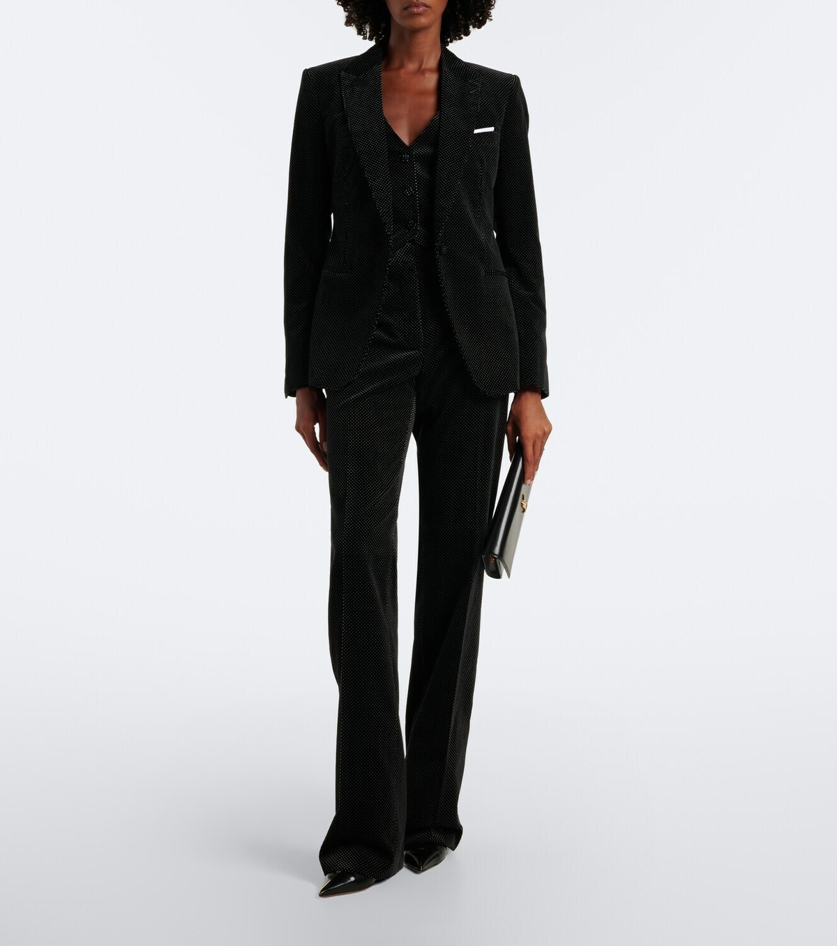 Tom Ford Polka-dot cotton velvet straight pants