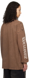 We11done Brown Faded Long Sleeve T-Shirt