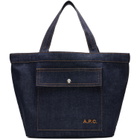 A.P.C. Navy Jade Tote