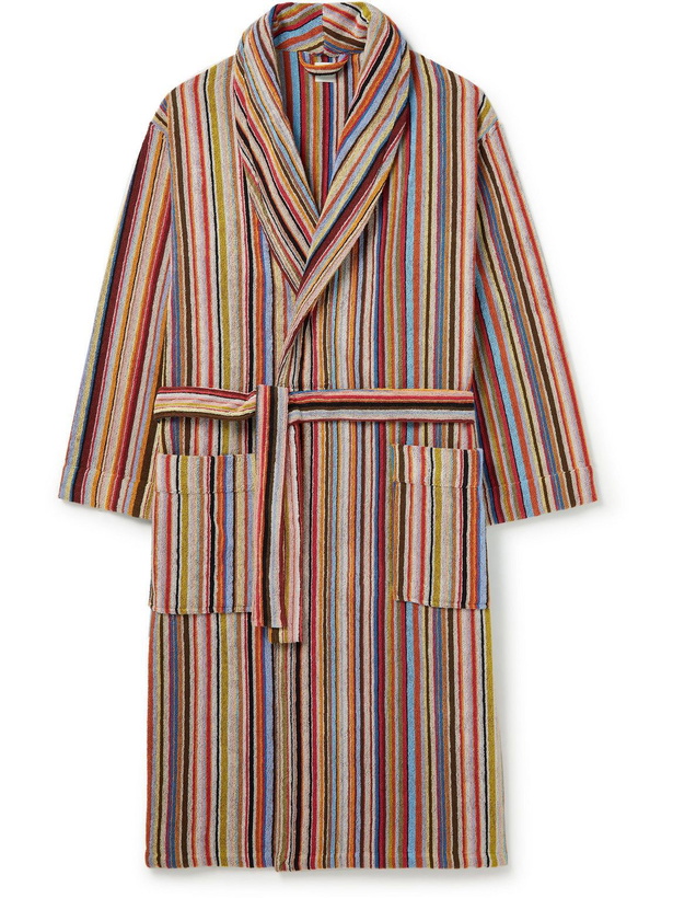 Photo: Paul Smith - Striped Cotton-Terry Hooded Robe - Multi