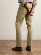 Dunhill - Straight-Leg Stretch Cotton and Cashmere-Blend Chinos - Brown