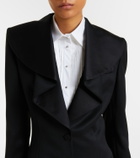 McQueen Satin-trimmed wool blazer