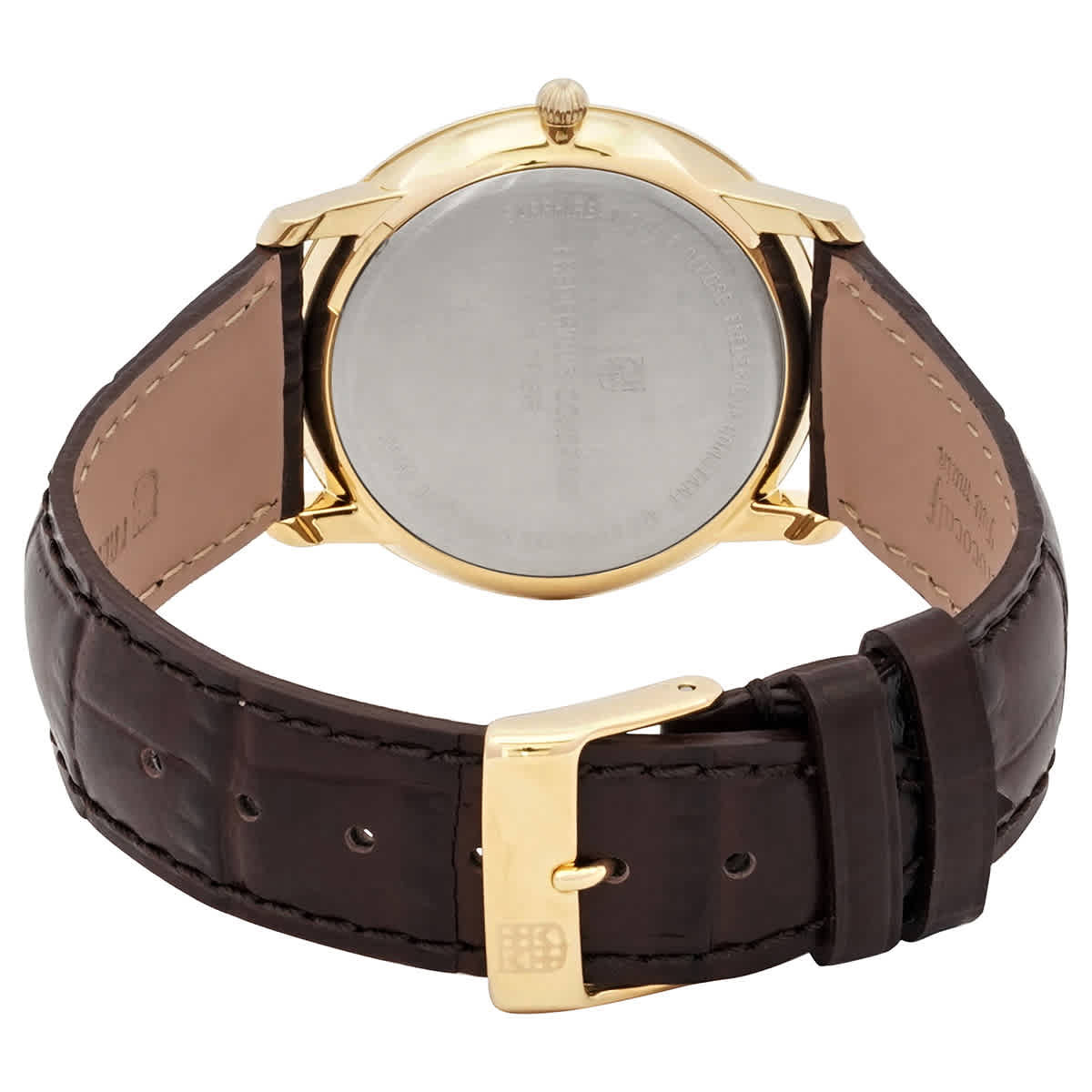 Frederique Constant Slim Line Silver Dial Gold-Plated Unisex Watch 235M4S5