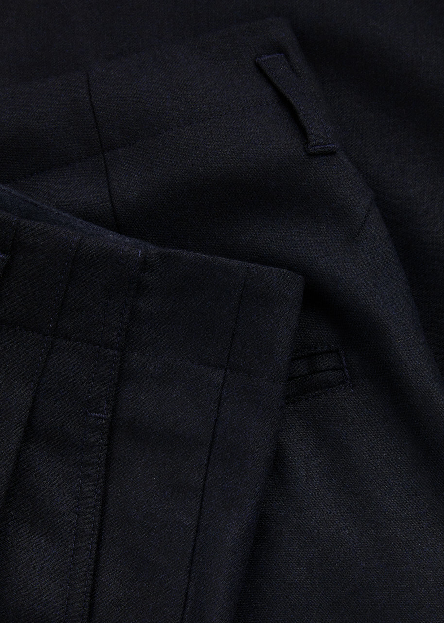 Ymc Collins Straight-leg Wool-blend Trousers Navy