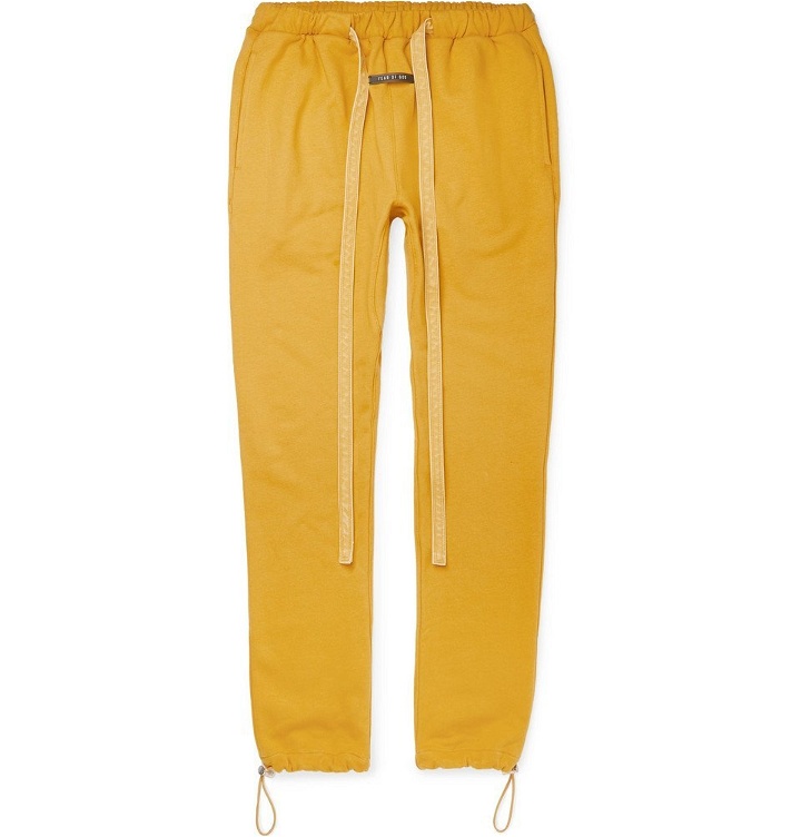 Photo: Fear of God - Slim-Fit Tapered Loopback Cotton-Jersey Sweatpants - Yellow