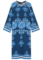 Borgo DE Nor Seraphina Floral-printed Chiffon Midi Dress Blue