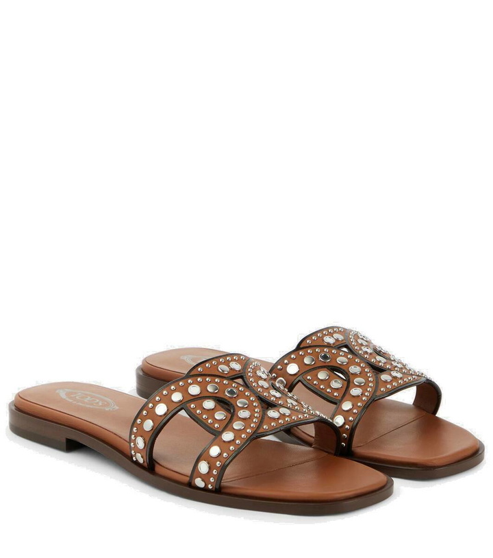 Photo: Tod's Embellished leather slides