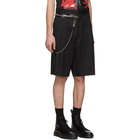 Dsquared2 Black Wool Chain Rapper Shorts