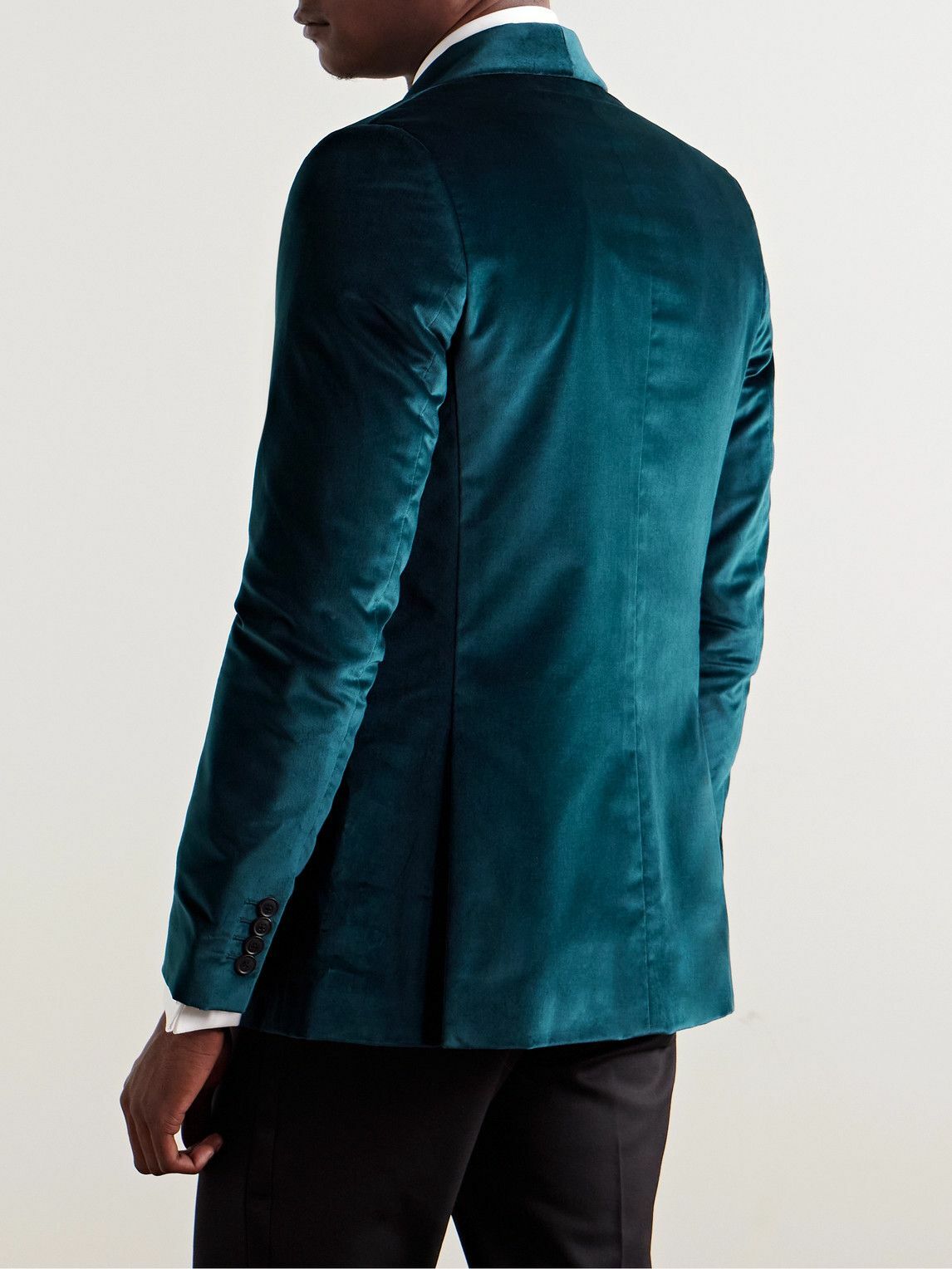 Paul Smith - Shawl-Collar Cotton-Velvet Tuxedo Jacket - Blue Paul