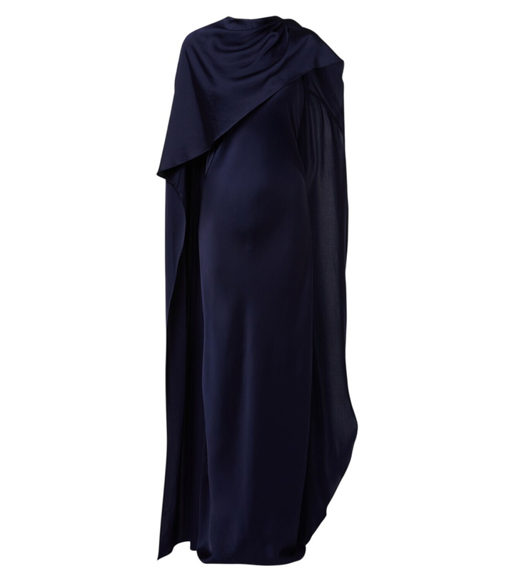 Photo: Simkhai Izel asymmetric caped satin gown