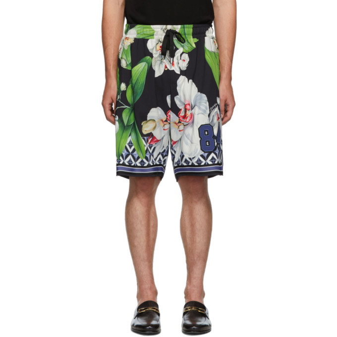 Photo: Dolce and Gabbana Black Orchid Print Shorts