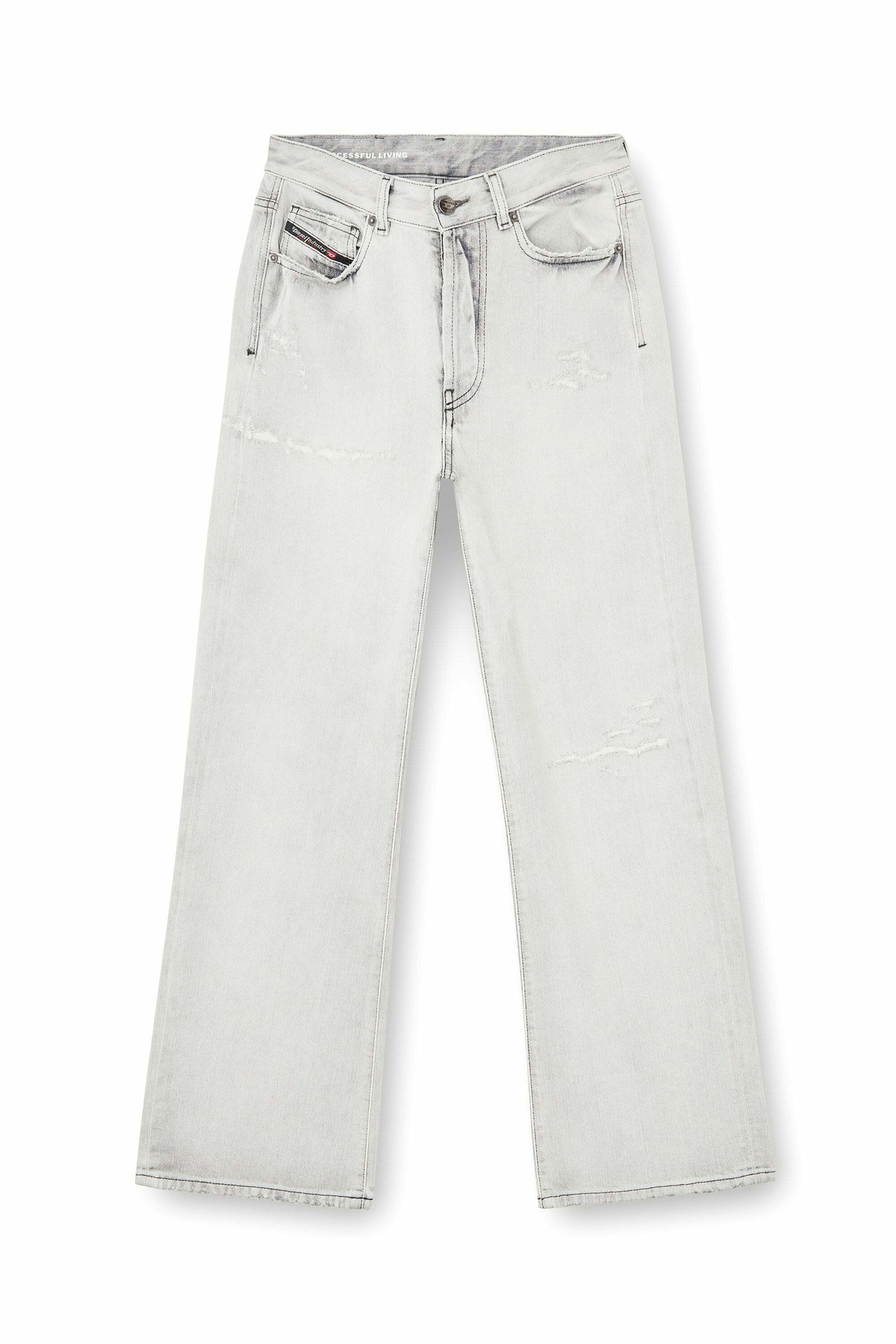 Diesel Regular Jeans High Waist 1971 D-Sent, Light grey, Button fly
