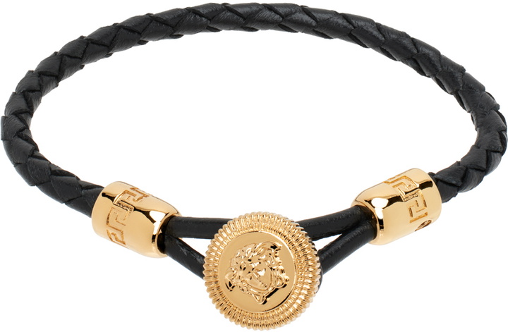 Photo: Versace Black Medusa Biggie Braided Leather Bracelet