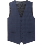 Thom Sweeney - Navy Slim-Fit Prince of Wales Checked Wool-Blend Waistcoat - Men - Navy