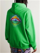 Camp High - Printed Cotton-Jersey Hoodie - Green