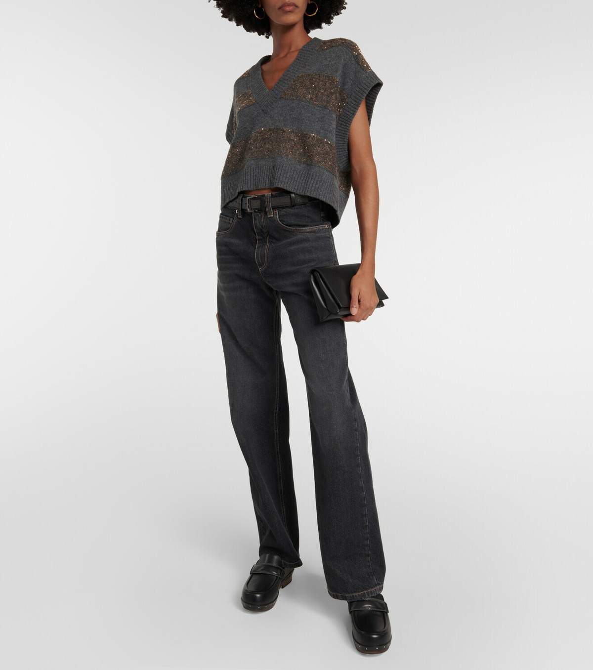 Brunello Cucinelli Wool, cashmere, and silk sweater vest