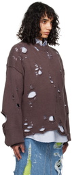 Doublet Brown Destroyed Sweater