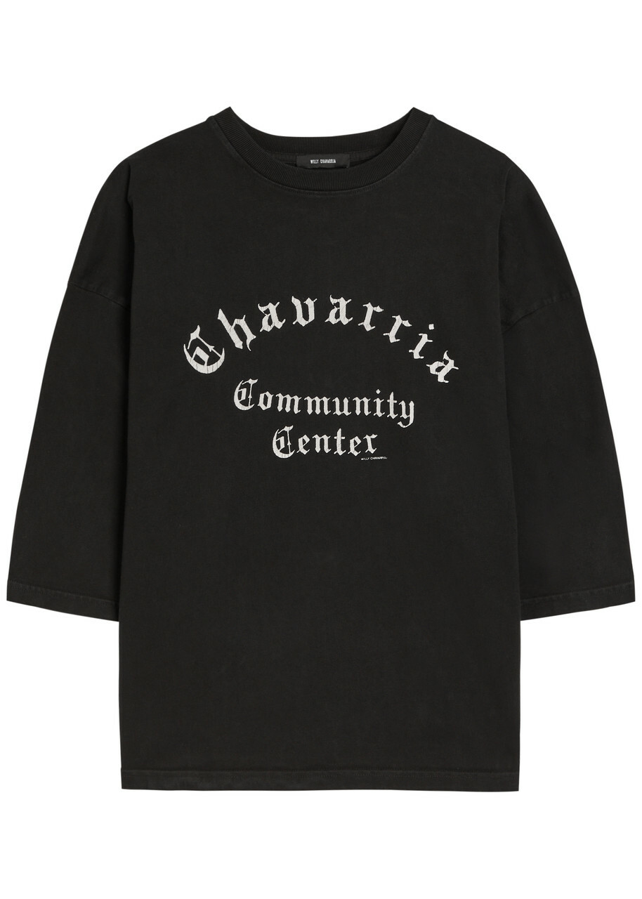Willy Chavarria Buffalo Printed Cotton T-shirt Black