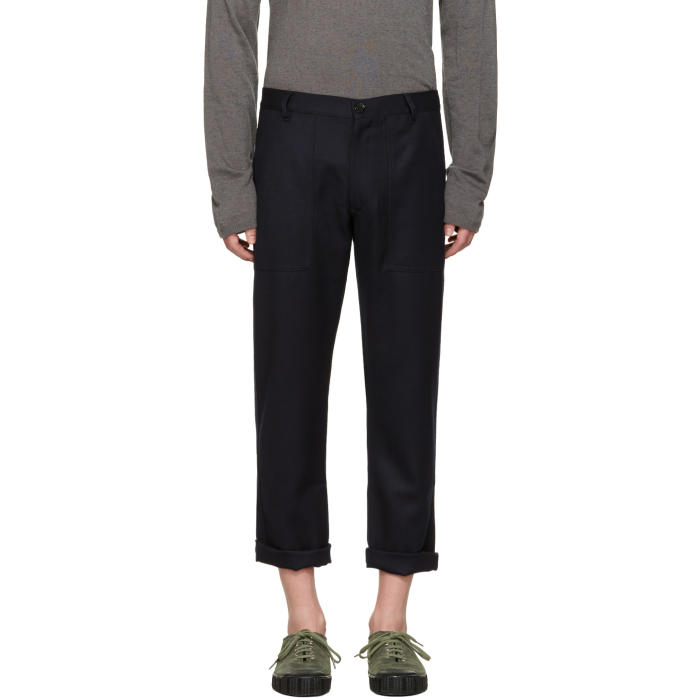 Photo: Comme des GarÃ§ons Shirt Navy Wool Gabardine Trousers