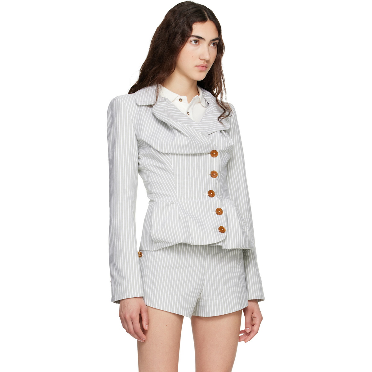 Vivienne Westwood Gray Drunken Tailored Blazer