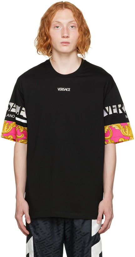 Photo: Versace Black Paneled T-Shirt