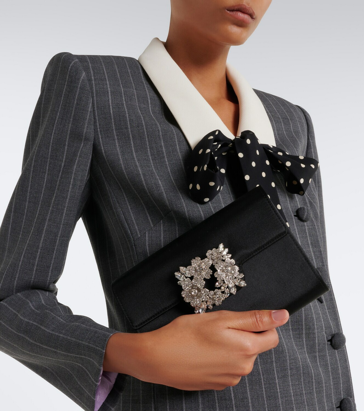 Roger Vivier Efflorescence Mini embellished satin clutch