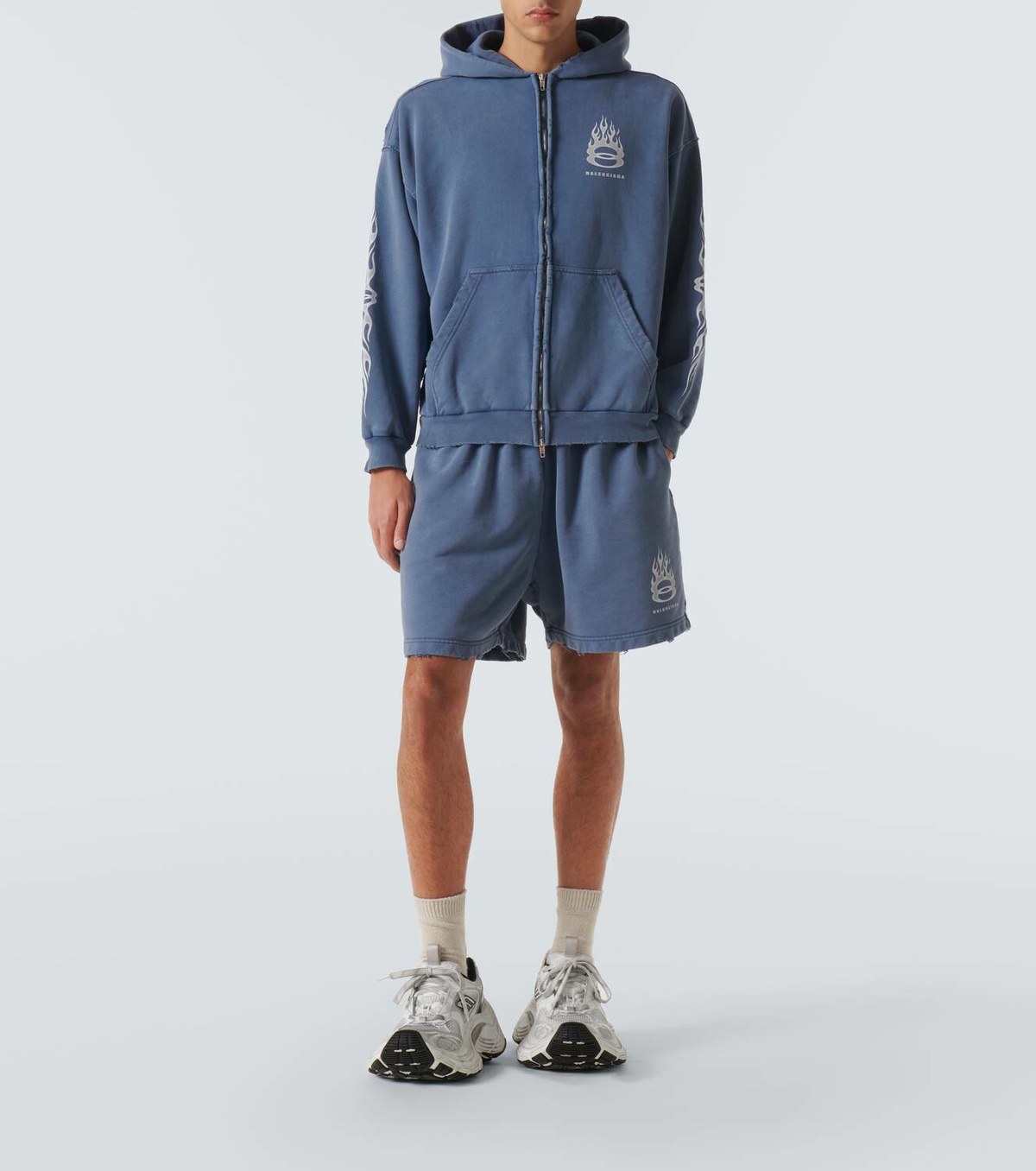 Balenciaga Burning Unity zip-up cotton hoodie Balenciaga Balenciaga Burning Unity zip-up cotton hoodie Balenciaga
