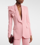 Elie Saab Floral-appliqué cady blazer