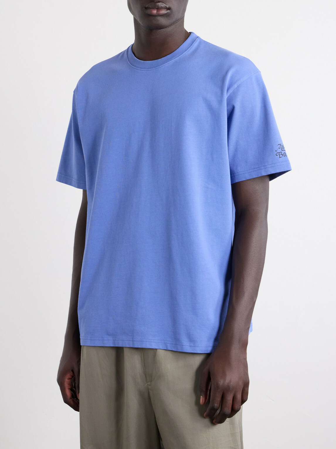A Kind Of Guise - Basso Ciao a Tutti Logo-Print Cotton-Jersey T-Shirt - Blue