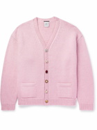 VETEMENTS - Oversized Embellished Alpaca-Blend Cardigan - Pink