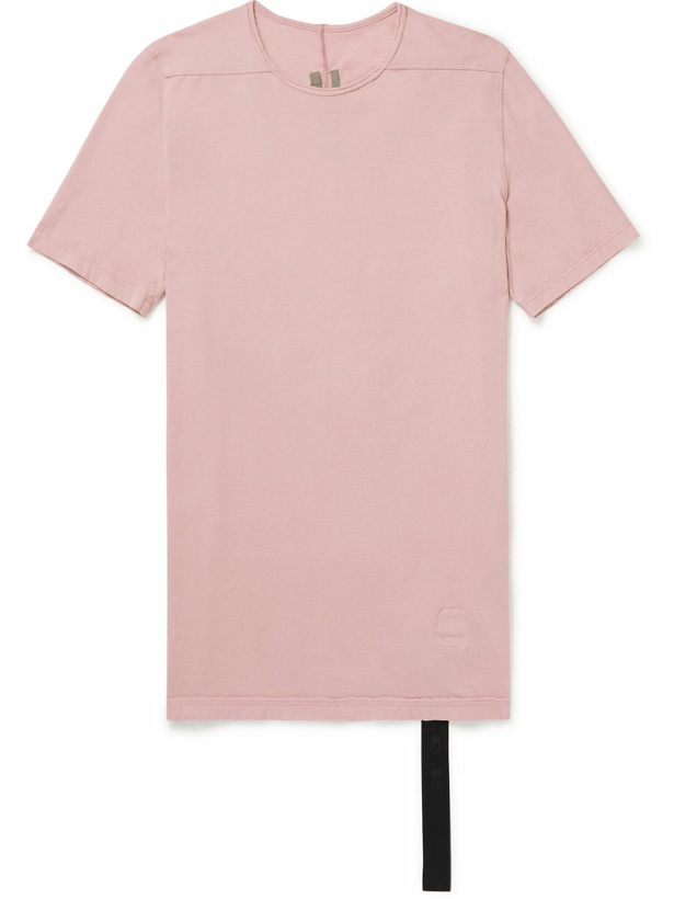 Photo: DRKSHDW by Rick Owens - Level Webbing-Trimmed Panelled Cotton-Jersey T-Shirt - Pink