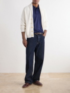 Eleventy - Linen-Jersey Polo Shirt - Blue