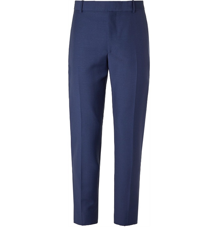 Photo: ALEXANDER MCQUEEN - Slim-Fit Wool and Mohair-Blend Suit Trousers - Blue