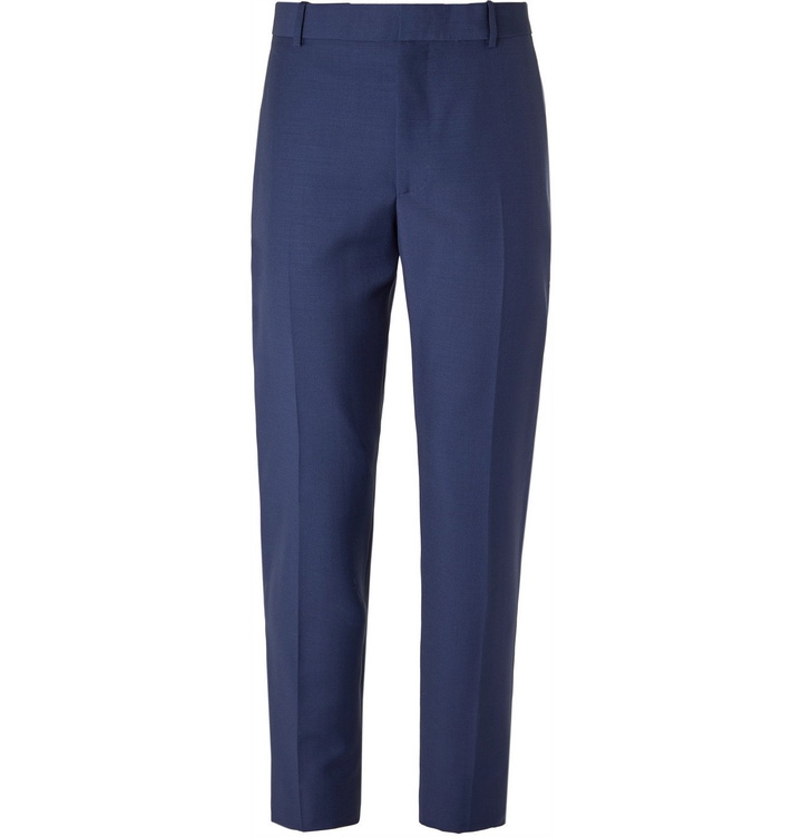 Photo: ALEXANDER MCQUEEN - Slim-Fit Wool and Mohair-Blend Suit Trousers - Blue