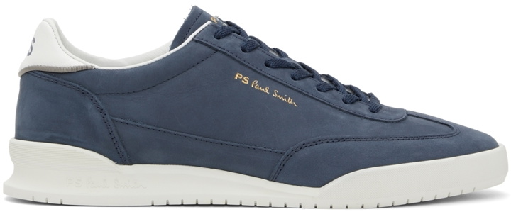Photo: PS by Paul Smith Navy Nubuck Dover Low Sneakers