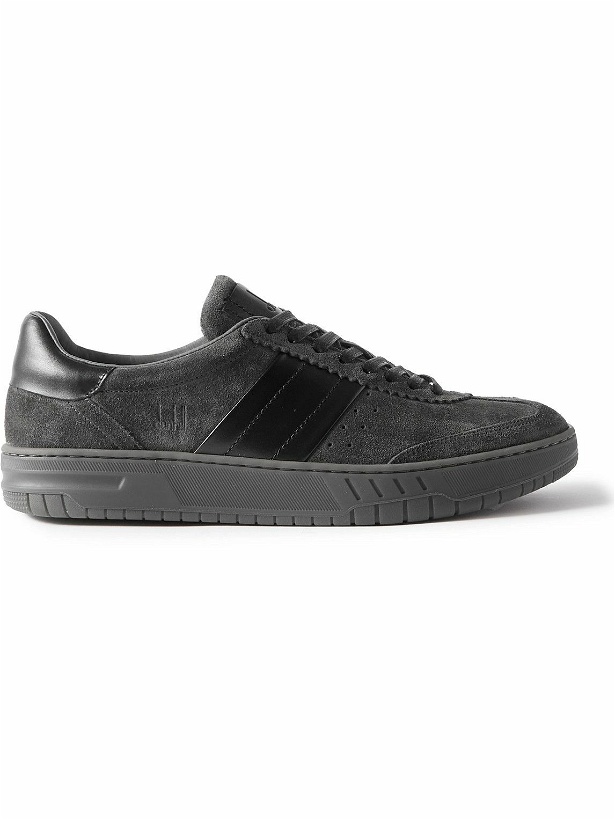 Photo: Dunhill - Legacy Runner Leather-Trimmed Suede Sneakers - Gray