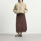 Damson Madder Women's Amber Panel Midi Skirt in Choc