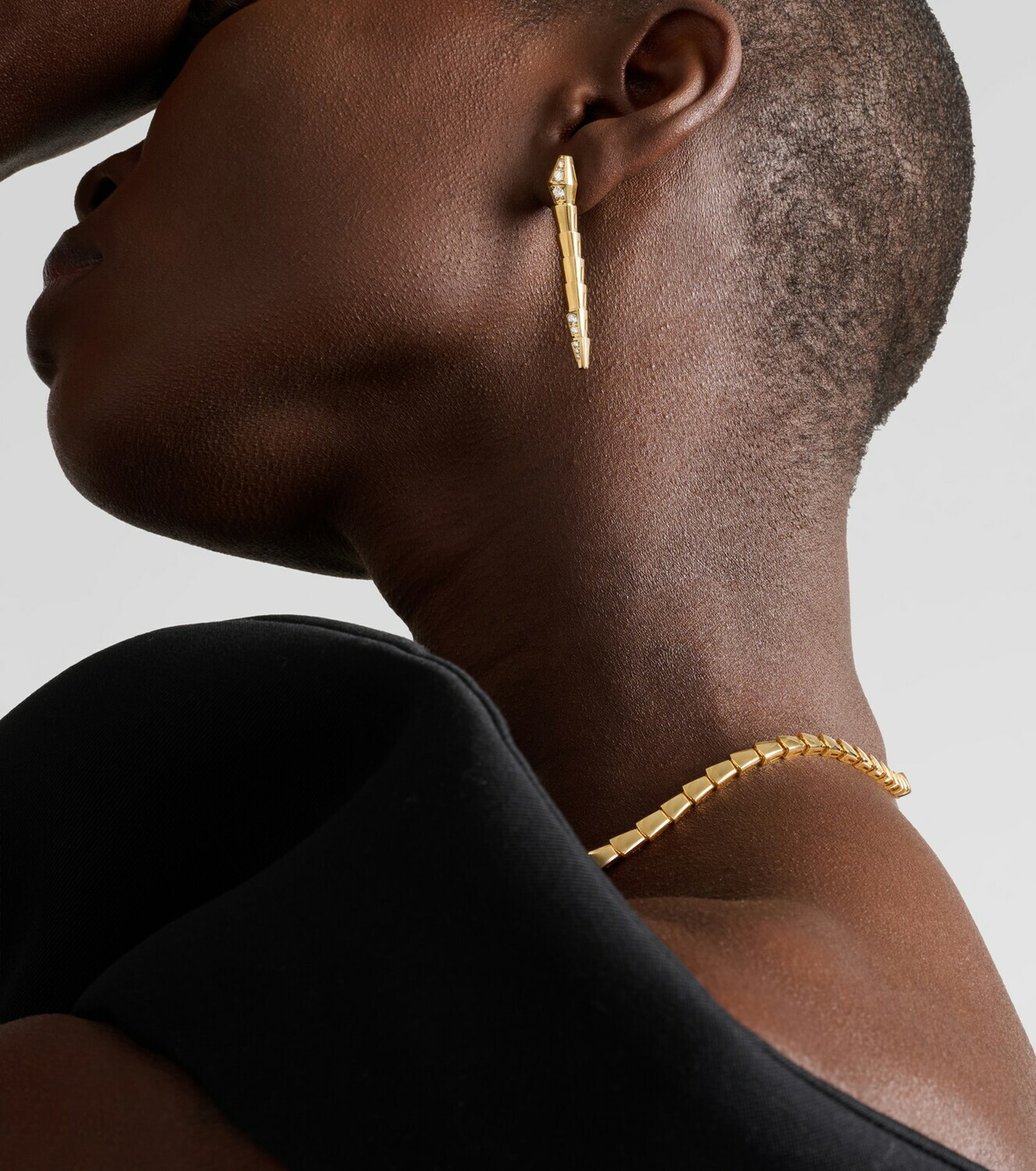 Bvlgari Serpenti Viper 18kt gold drop earrings with diamonds