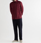 LOEWE - Logo-Embroidered Cotton-Drill Shirt - Burgundy