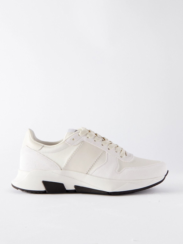 Photo: TOM FORD - Jagga Leather-Trimmed Nylon and Suede Sneakers - Neutrals
