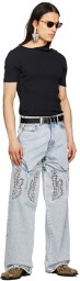 Y/Project Blue Classic Cowboy Cuff Jeans