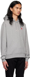 AMI Paris Gray Ami De Cœur Hoodie