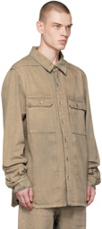 Rick Owens Drkshdw Taupe Button Denim Shirt