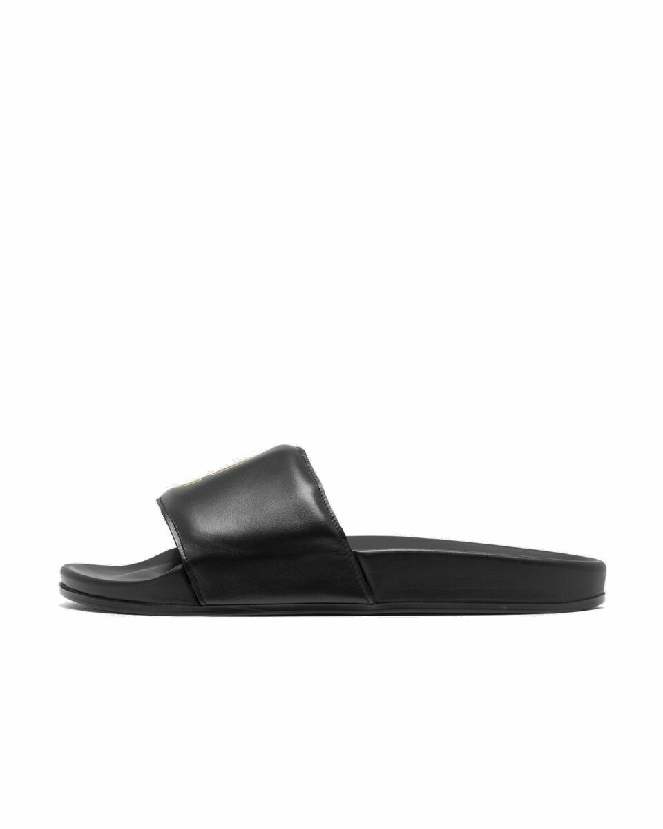 Photo: Rhude Rhude Leather Slides Black - Mens - Sandals & Slides